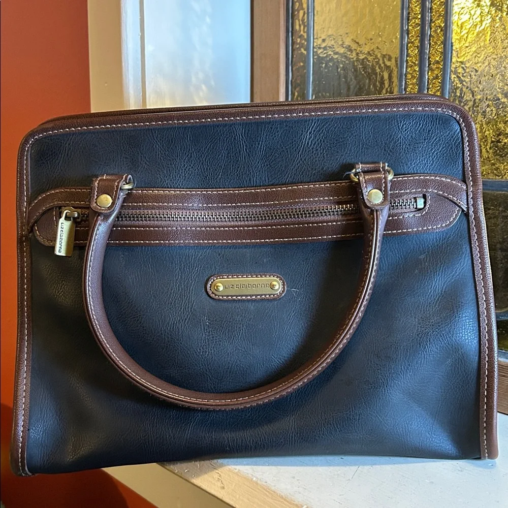 Liz Claiborne Black and Brown Handbag